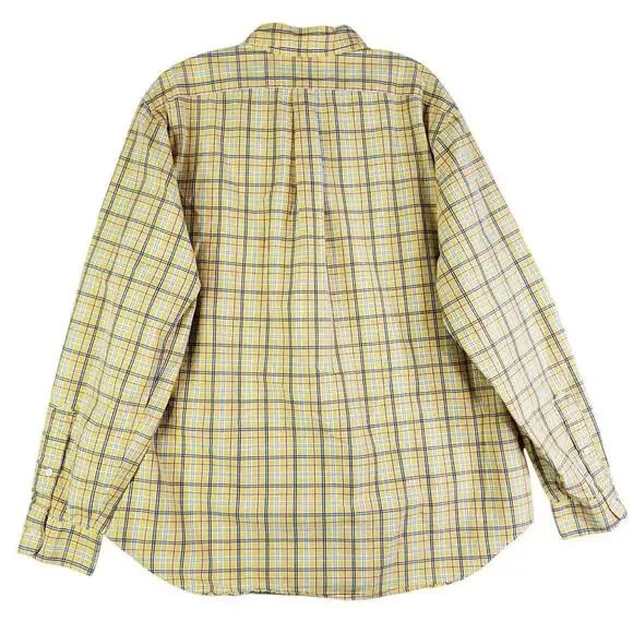 Polo Ralph Lauren Shirt Oxford Men's Size XL Yellow Plaid LS Button Down - Picture 2 of 8